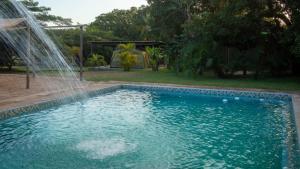 KwaMazambaneLodge Umusa的庭院中一个带喷泉的游泳池