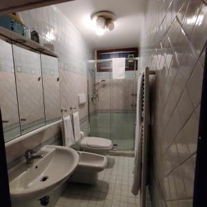 基奥贾Ca' Lucio MyTravelChioggia的浴室配有卫生间、盥洗盆和淋浴。