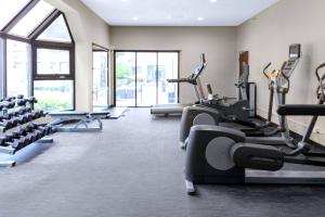 亚特兰大万怡酒店亚特兰大诺斯莱克的大楼内带跑步机和健身器材的健身房