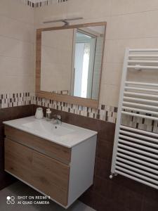 莫拉-迪巴里Carone home的一间带水槽和镜子的浴室