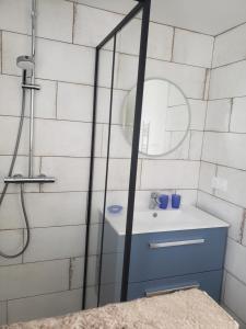 格鲁瓦BRISE MARINE的一间带水槽和淋浴的浴室