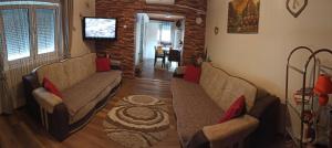 帕利克Apartman Palić Libero的客厅配有两张沙发和一台电视