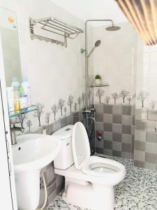 头顿HD House Homestay Vũng Tàu的一间带卫生间和水槽的浴室