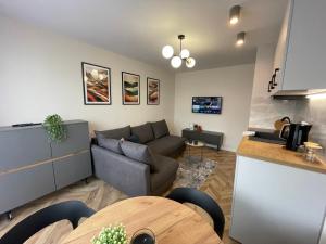 拉多姆Przytulny Apartament niedaleko Radomskiego Centrum Sportu的客厅配有沙发和桌子