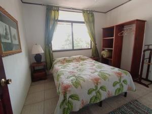 阿拉胡埃拉Nirvana Apartament Hostal的一间卧室设有一张床和一个窗口