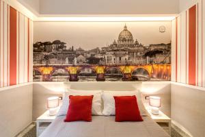 罗马Vatican Cozy Suites - Liberty Collection的一间卧室享有Vatican的景色
