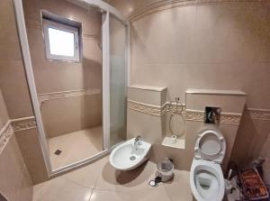 希萨里亚villa Tia Maria的一间带卫生间和水槽的浴室