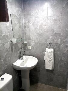 帕莫卡莱Paradise Boutique hotel的一间带水槽和卫生间的浴室