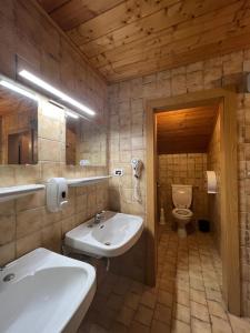 塞尔瓦迪加尔代纳山谷Rifugio Frara的一间带水槽和卫生间的浴室