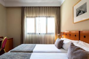 马德里珀蒂宫阿图罗索里亚阿尔卡拉酒店的酒店客房设有床和窗户。