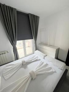 索非亚Lubata 5 Apartments的卧室配有一张大白色床和窗户