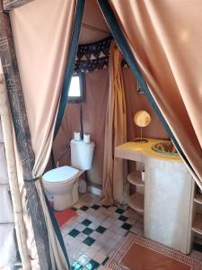 梅尔祖卡Merzouga Luxury Tented Camp的帐篷内带卫生间的浴室