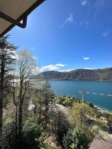 坎皮奥内Monolocale con vista lago的享有大片的山水美景