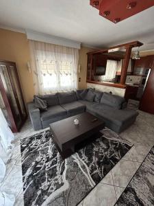 塞萨洛尼基Skytrack SA的带沙发和咖啡桌的客厅