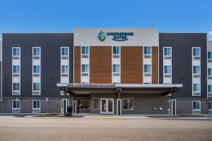 大急流城WoodSpring Suites Grand Rapids Kentwood的建筑物前部的 ⁇ 染