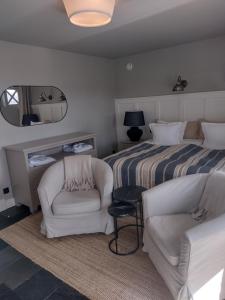 维塞乌卡维塞乌卡维拉公园酒店&spa的酒店客房,配有一张床和两把椅子