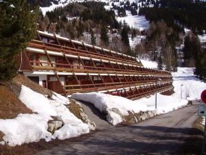 阿克 1600Appartement Les Arcs 1600, 2 pièces, 7 personnes - FR-1-411-504的一座位于雪覆盖的山边的建筑