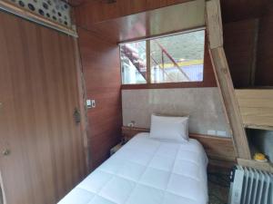 帕帕亚克塔Mamallacta Páramo Lodge的一个小房间的小床,设有窗户