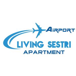 热那亚Living Sestri Airport的空中飞行的飞机,用机场生活辅助设备
