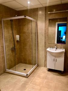 大特尔诺沃阿雷纳塔诺瓦酒店的带淋浴和盥洗盆的浴室