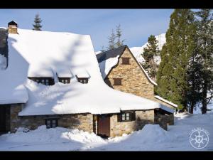 上阿兰CASA BOLARD de Alma de Nieve的屋顶上积雪的房子