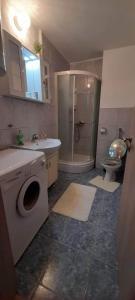 里耶卡Turnic的一间带洗衣机和卫生间的浴室