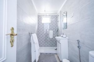 波塔莱格雷Cem Sentido - Alentejo Apartments的白色的浴室设有卫生间和淋浴。