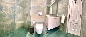 卡利拉拉格瑞酒店的一间带卫生间和玻璃淋浴间的浴室