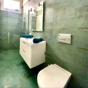 卡利拉拉格瑞酒店的一间带卫生间、水槽和镜子的浴室