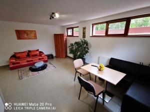克卢日-纳波卡Cluj City Marasti Apartament 1的客厅配有沙发和桌子