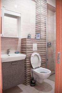 比耶拉Apartmani Mili的一间带卫生间和水槽的浴室