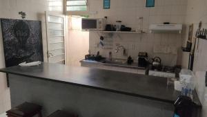 坎皮纳斯Hostel de Luz - Unidade 1的厨房配有台面和水槽