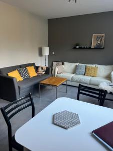 惠拉盖尔济Varmi Guesthouse Apartments & rooms的客厅配有两张沙发和一张桌子