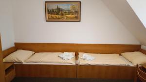佩尔赫日莫夫Motel Velký Rybník的墙上有两张照片的房间
