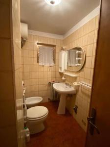 塞利托拉吉Appartamento Cerreto Laghi的一间带卫生间和水槽的浴室