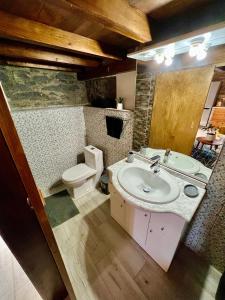 蓬塔杜帕戈Victoria Tiny Stone House的一间带水槽和卫生间的浴室