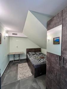 巴统Hostel VOYAGE的小房间设有一张床和一张桌子