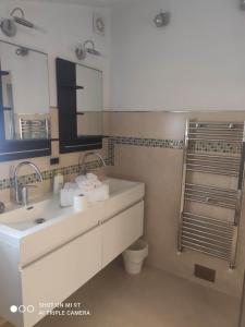 瓦拉泽CA' VERDEMARE的浴室设有2个水槽和镜子