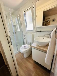 比奥格勒·纳·莫鲁Sandra Holiday Homes的一间带卫生间和水槽的浴室