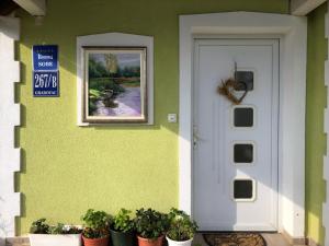 格拉博瓦茨House Antonia的盆栽植物屋的前门