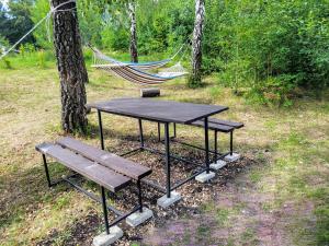 特鲁斯卡韦茨Glory的公园里的吊床和桌子及长凳
