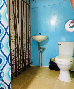 马尼萨莱斯El eden的一间带卫生间和水槽的浴室
