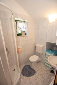 PodšpiljeHouse Podaspilje Omis的一间带卫生间和水槽的小浴室