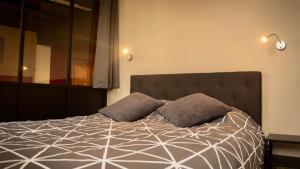 索恩河畔沙隆Le Sommelier Chalon的一间卧室配有一张带两个枕头的床