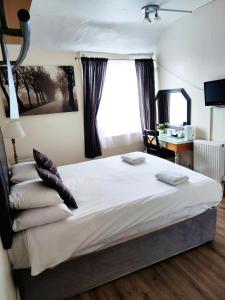 布莱顿霍夫Kipps Brighton的一间卧室设有一张大床和窗户