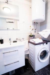 斯普利特卡Apartman NONO的一间带洗衣机和水槽的浴室