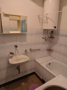 KuršumlijaKuršumlijska banja apartman的一间带水槽、浴缸和卫生间的浴室