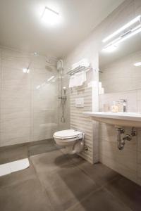 皮瑞伯德Hotel Prebold的一间带卫生间和水槽的浴室