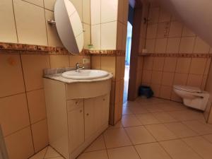 波兹南叶丽涅茨酒店的一间带水槽和卫生间的浴室