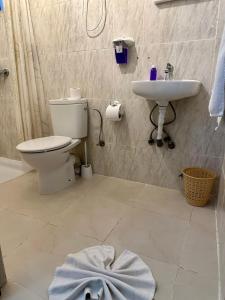 马拉喀什伊尔肯纳利亚酒店的一间带卫生间和水槽的浴室